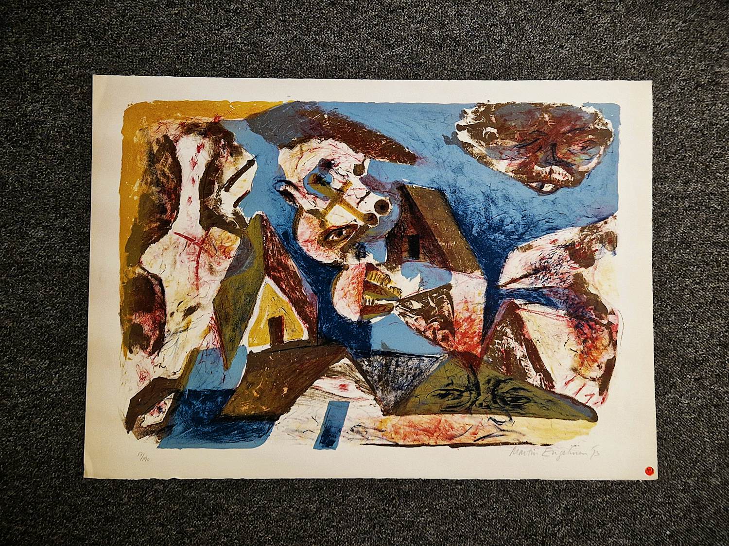 Martin Engelman - grote jaren 70 kleuren lithografie - beperkte oplage - potloodgesigneerd kopen? Bied vanaf 35!