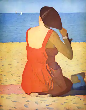 Marcel Schellekens - Kleurenets, Z.T. Op het strand (Groot) verkocht voor € 120!