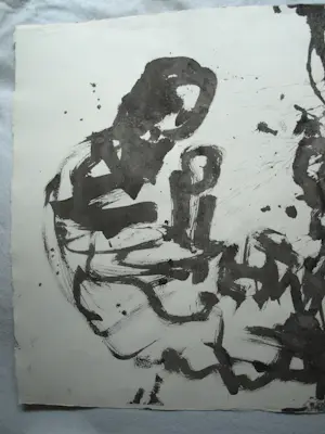 Anton Heyboer - Acrylverf , Abstracte voorstelling Moeder met Kind – 79 x 107 cm. kopen? Bied vanaf 150!