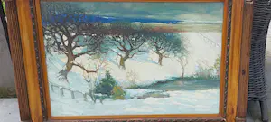 Frans Hogerwaard - winters beeld rivier kopen? Bied vanaf 500!