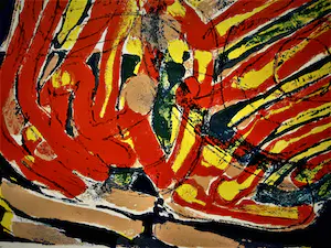 Gustave Bolin - Grote 1971 Lithografie "compositie/centrifuge" - potloodgesigneerd kopen? Bied vanaf 52!