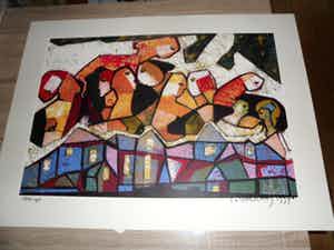 Theo Mackaay - gesigneerde kleuren zeefdruk verkocht voor € 60!