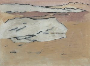 Jan Hein van Rooy - Droge naald en gouache, Sierra Cabrera - Ingelijst kopen? Bied vanaf 50!