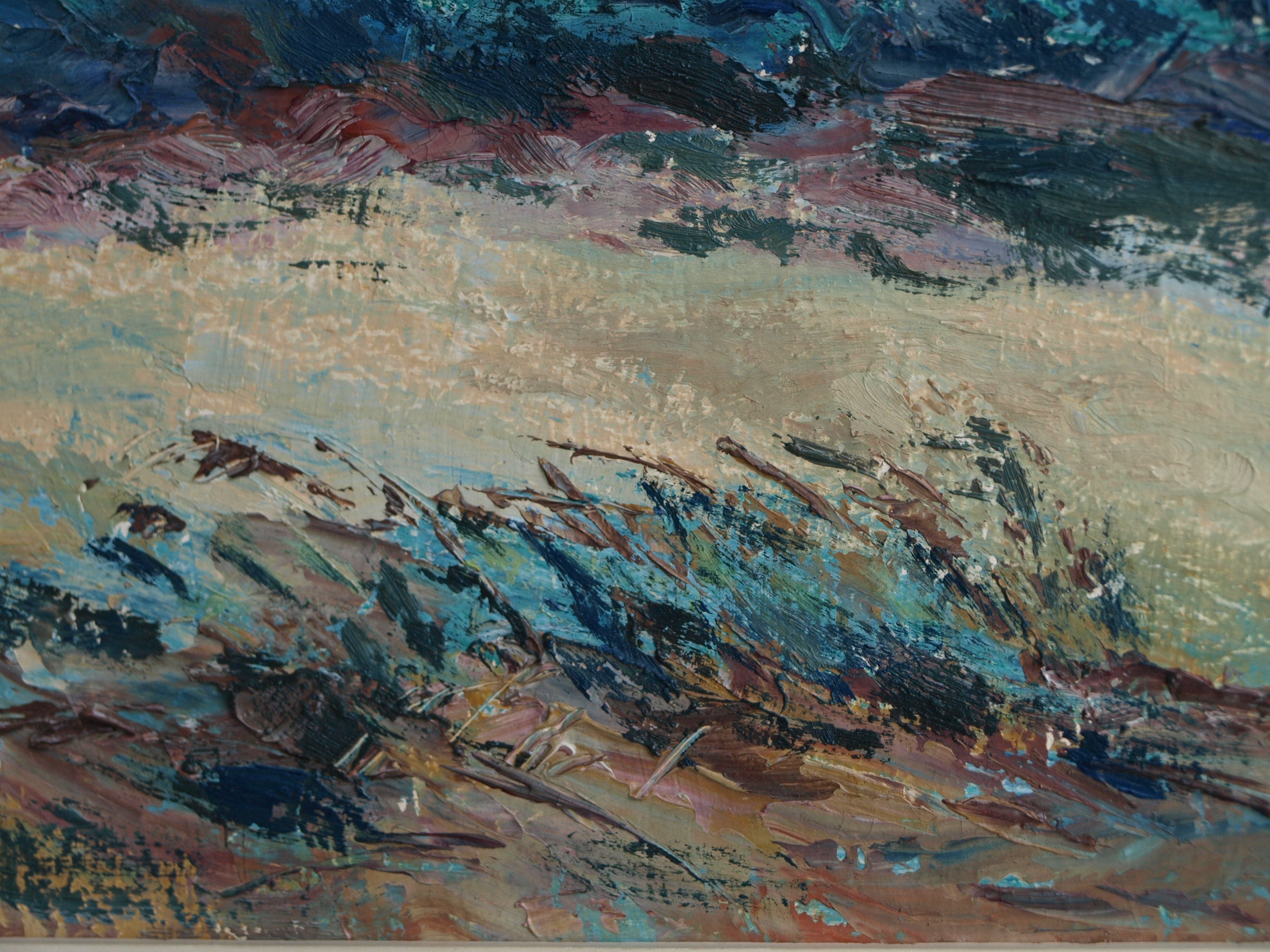 Niet of onleesbaar gesigneerd - Olieverf op paneel , Aan de kust – gesigneerd & ingelijst – 1972 kopen? Bied vanaf 1!