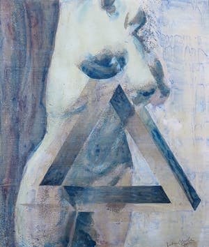 Piet van Mook - Gemengde techniek op papier, Driehoek - Ingelijst kopen? Bied vanaf 1!