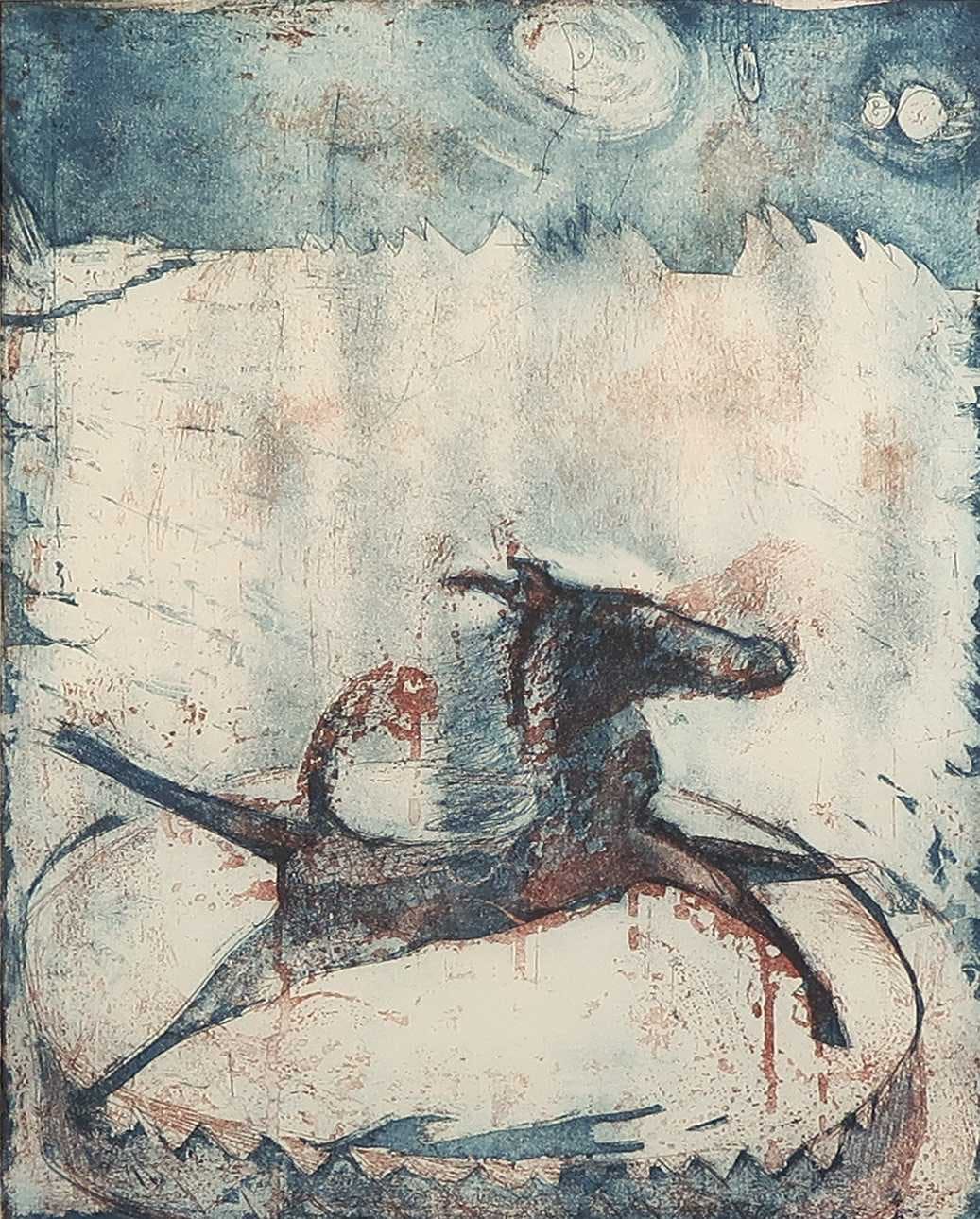 Rien Bakker - Ets en aquatint, Z.T. Paardje - Ingelijst kopen? Bied vanaf 20!