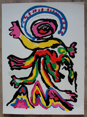 Karel Appel - Kleurrijke zeefdruk: Tantrika II kopen? Bied vanaf 750!
