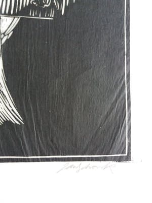 Jan Schonk - 2 houtsnedes "Kaketoe" en "twee reigers". kopen? Bied vanaf 35!