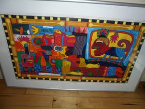 Clemens Briels - Zeefdruk, Pintate los labios Maria, pintate - Ingelijst (Groot!) kopen? Bied vanaf 225!