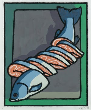 Dirk Wiarda - Gouache, Zalm - Ingelijst kopen? Bied vanaf 100!