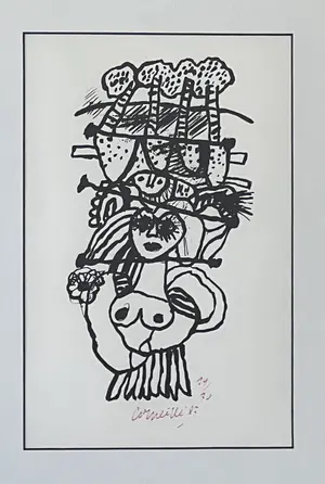 Corneille - Totem Woman - ingelijst - 19/30 kopen? Bied vanaf 250!