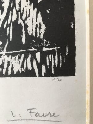 Louis Favre - Houtsnede- Muzikant kopen? Bied vanaf 50!