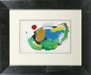 Eugene Brands - Gouache op papier, Zonder titel - Ingelijst kopen? Bied vanaf 1!