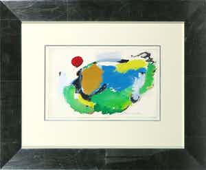 Eugene Brands - Gouache op papier, Zonder titel - Ingelijst verkocht voor € 1!