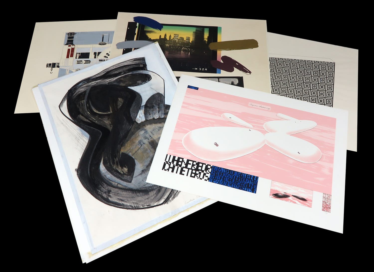 Bob Lens - en andere! - Lot met 10 werken op papier kopen? Bied vanaf 1!