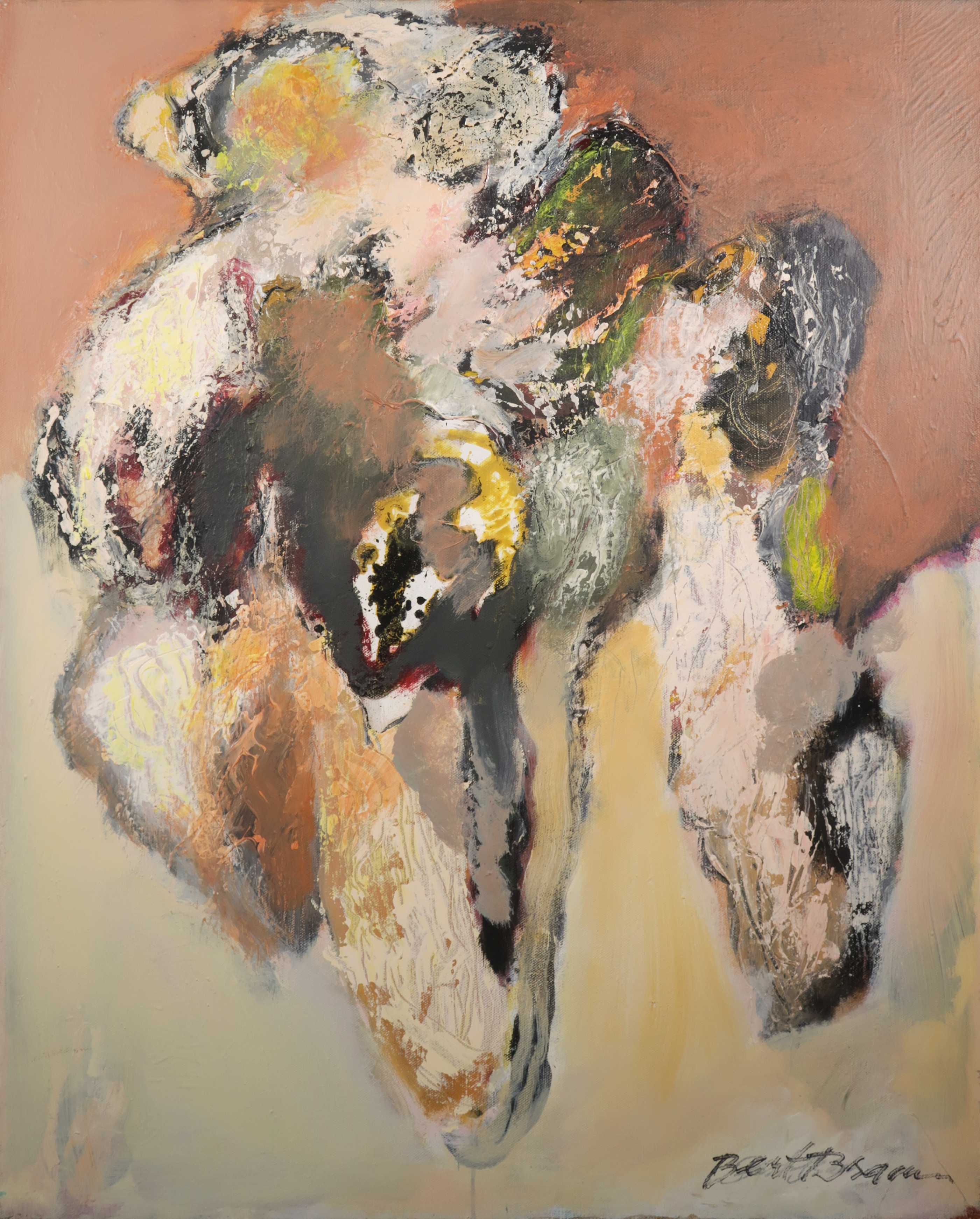 Bert Braam - Acryl op doek, Kobara verkocht voor € 150!