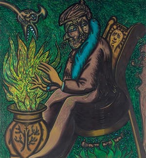 Pjeroo Roobjee - De Verteller | Zeefdruk - ingelijst kopen? Bied vanaf 40!