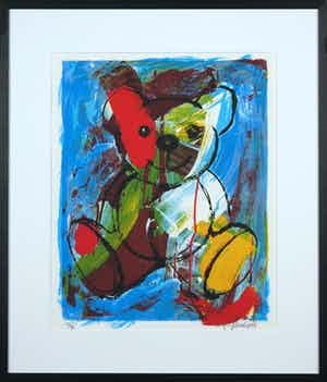 Ad Verstijnen - Zeefdruk, Zonder titel - Ingelijst verkocht voor € 50!