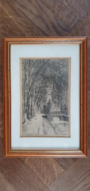 Eugene Rensburg - Haagse Bos 1925 - originele ets en druk kopen? Bied vanaf 15!