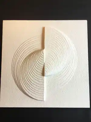 Niet of onleesbaar gesigneerd - Vierkant Reliëf in ZERO stijl verkocht voor € 1!