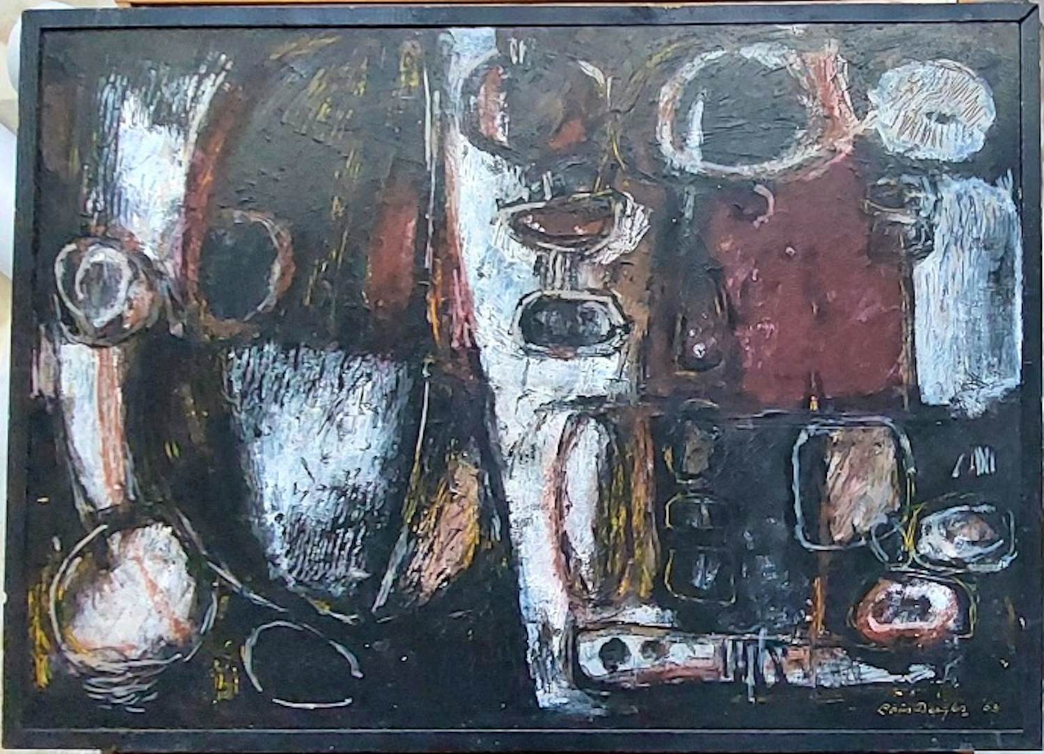 Louis Derijks - Fraaie abstractie in aarde tinten kopen? Bied vanaf 375!