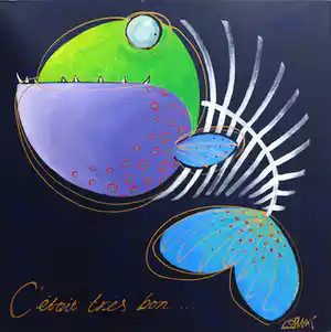 Joyce van Oorschot - Acryl op doek, C'était très bon (Groot) verkocht voor € 1!