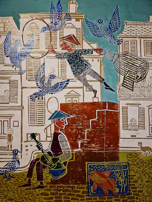 Quirine Collard - Zeldzame jaren 50 litho van jong gestorven Nieuwe Haagse school kunstenares kopen? Bied vanaf 42!