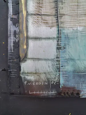 AcheterFrits van Eeden - Abstract wandobject van metaal en spijkers - ingelijst - 26306? Enchérissez de 325!