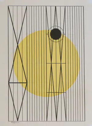 AcheterWim Sinemus - Gemengde techniek op papier, Geometrische compositie? Enchérissez de 400!