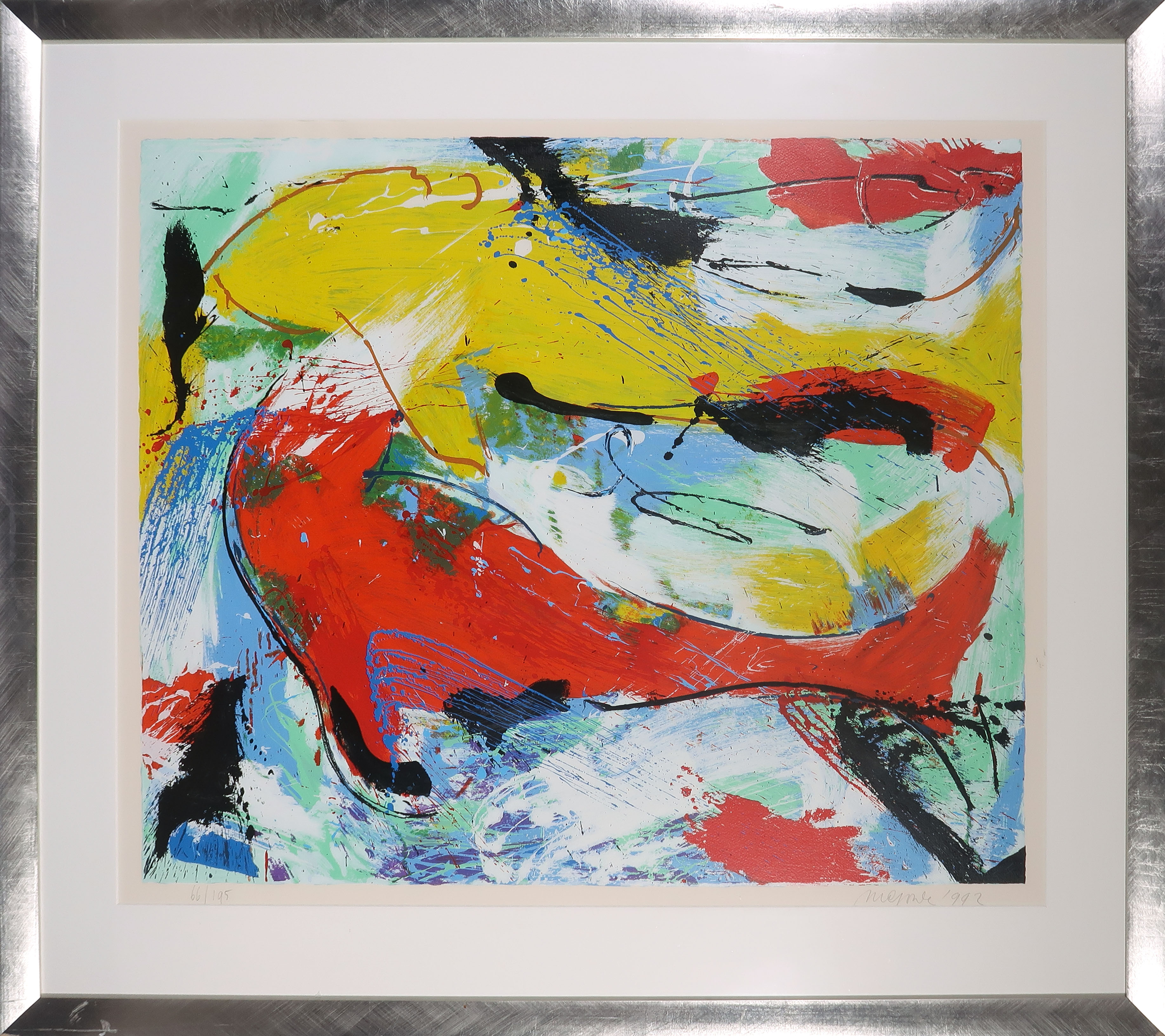 Nic Jonk - Zeefdruk, Zeehond en vis - Ingelijst (Groot) verkocht voor € 80!