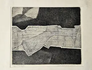 Sjoerd Elzer - monochrome reliëf ets + aquatint - 1968 - abstract - zeer kleine oplage (6/10) kopen? Bied vanaf 38!
