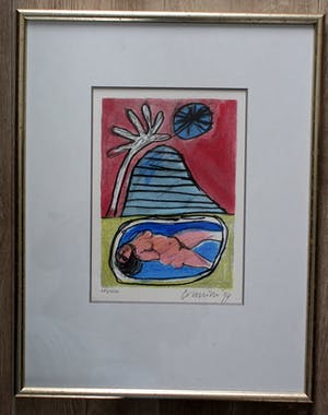 Corneille - ingelijste zeefdruk: naakt kopen? Bied vanaf 130!