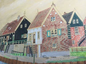 Daniel Cornelis Kerkhoven - Beeld van Marken | Gouache/tekening (ingelijst) kopen? Bied vanaf 35!