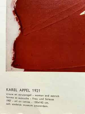 Karel Appel - Vrouw en struisvogel, gesigneerd, offsetlitho kopen? Bied vanaf 50!