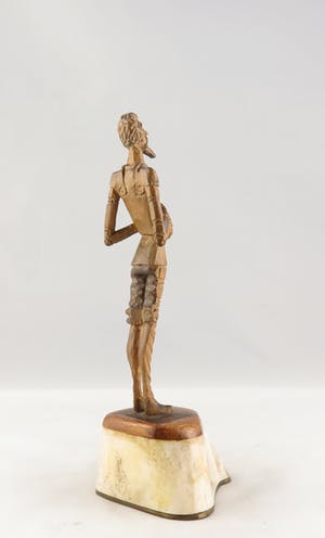 Niet of onleesbaar gesigneerd - Hout en been, Don Quichot en Pancho kopen? Bied vanaf 10!