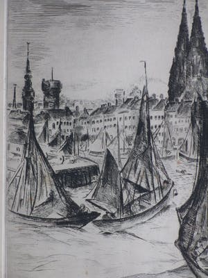 Willem Paerels - Schepen voor de havenstad Oostende - Ets kopen? Bied vanaf 60!