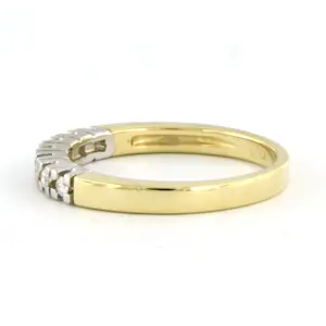 18k bicolor gouden ring met briljant geslepen diamant 0.14ct kopen? Bied vanaf 420!