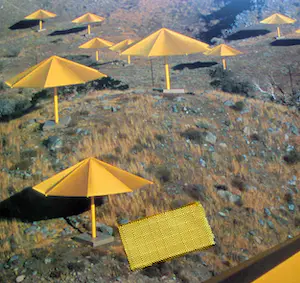 Christo - The Umbrella Project Japan - USA - 1984/91 , ongesignerde foto litho inc. stof kopen? Bied vanaf 55!