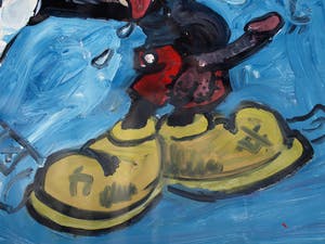 Peter Klashorst - Acrylverf op doek , “Mickey Muis” – GROOT - 119 x 110 cm - 2018 kopen? Bied vanaf 300!