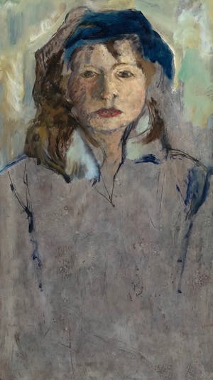 Josef Santen - vrouw met blauwe baret (jaren'70) kopen? Bied vanaf 45!