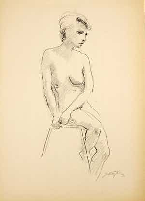 Jan Sluijters (jr.) - Tekening, Naakt verkocht voor € 40!
