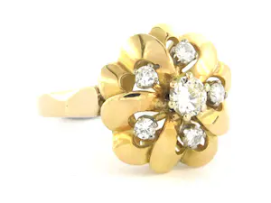 Gouden ring bezet met briljant geslepen diamanten tot. 0.45ct kopen? Bied vanaf 800!