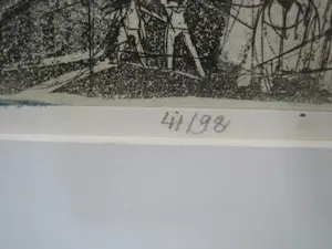 Abraham Yakin - 1924-Israel - grote Litho "Women over Jerusalem" gesigneerd - oplage 98 kopen? Bied vanaf 20!