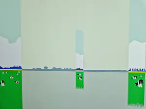 Han Jansen - grote minimalist. zeefdruk "mooi weer palen" - Epr. d'Art. exemplaar - gesign. kopen? Bied vanaf 81!