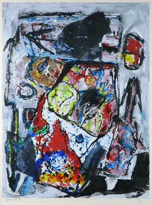 Jacques Doucet - Zeefdruk, Abstracte compositie - Ingelijst (Groot) kopen? Bied vanaf 150!