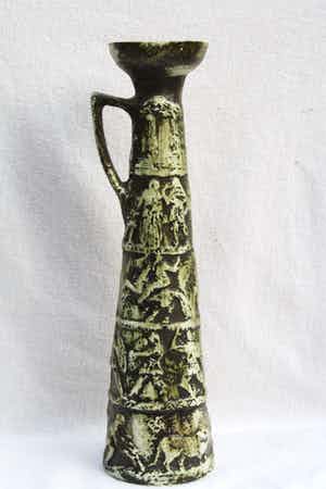 Niet of onleesbaar gesigneerd - Antieke Griekse Etruskische Kandelaar vorm Vaas (19e eeuw) verkocht voor € 1!