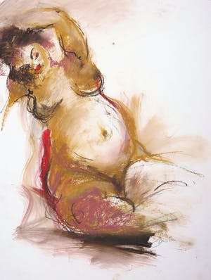 Franscz Witte - Olieverf en krijt op papier, Zonder titel kopen? Bied vanaf 1!