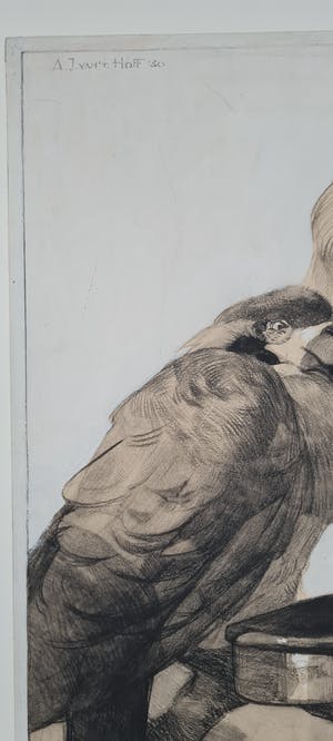 Adriaan van 't Hoff - Twee papegaaien op een tak - handgesigneerde tekening 1930 kopen? Bied vanaf 225!