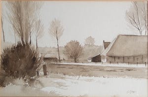 Niet of onleesbaar gesigneerd - Aquarel - Lanschap kopen? Bied vanaf 10!