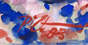 Piet Snoeren - Aquarel op papier, Blauwe schaal (Groot) kopen? Bied vanaf 35!